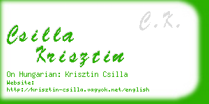 csilla krisztin business card